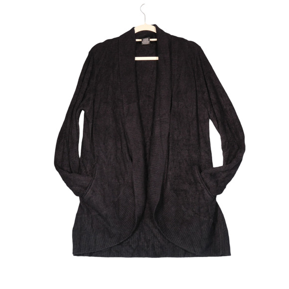 Max Mia Cardigan Sweater Womens XXL Black Pockets Super Soft Fuzzy Soft Girl - Picture 1 of 9